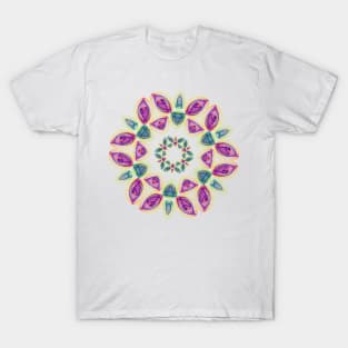 Butterfly Angel Wings | Harmonograph Kaleidoscope Green Pink Yellow White T-Shirt